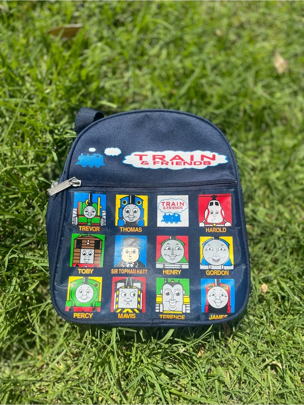vintage Thomas the train Navy Blue Kids Train Character Backpack